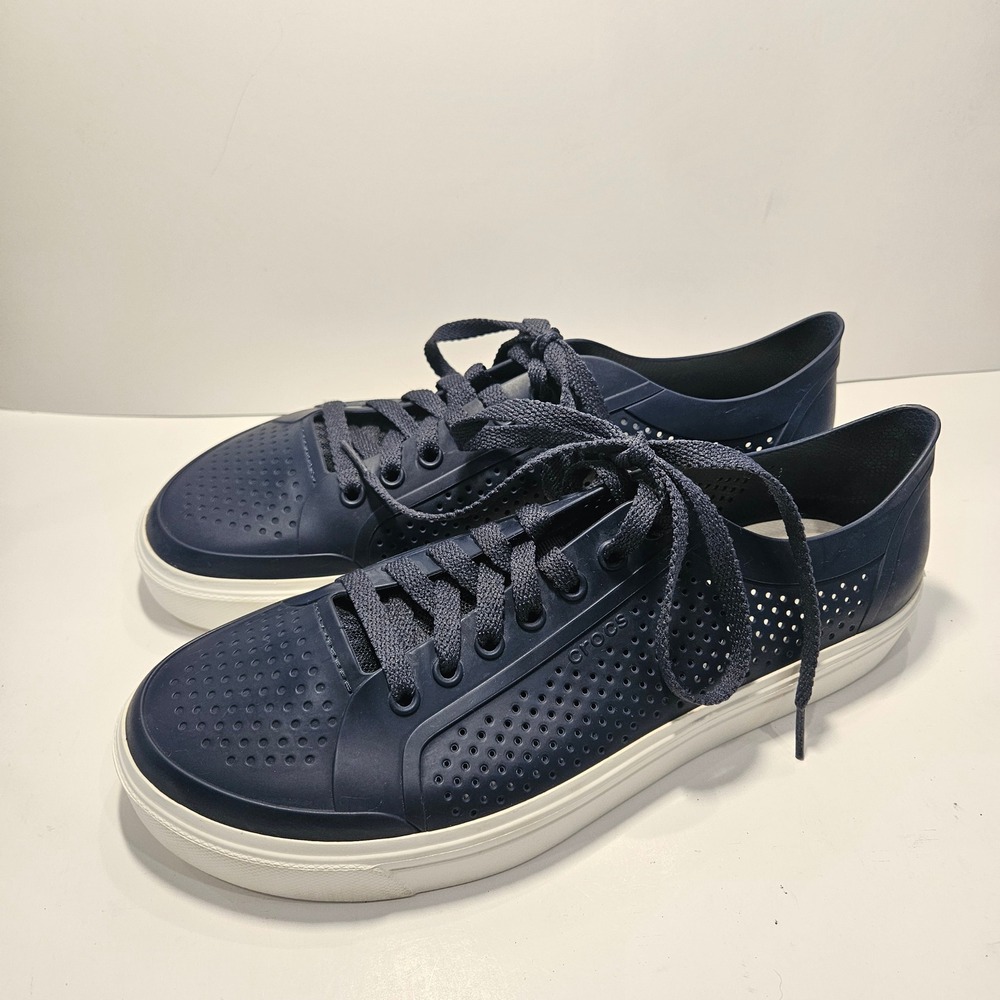 Crocs CitiLane Roka Court Navy Blue Mens Sneakers 204972‎ Size 10